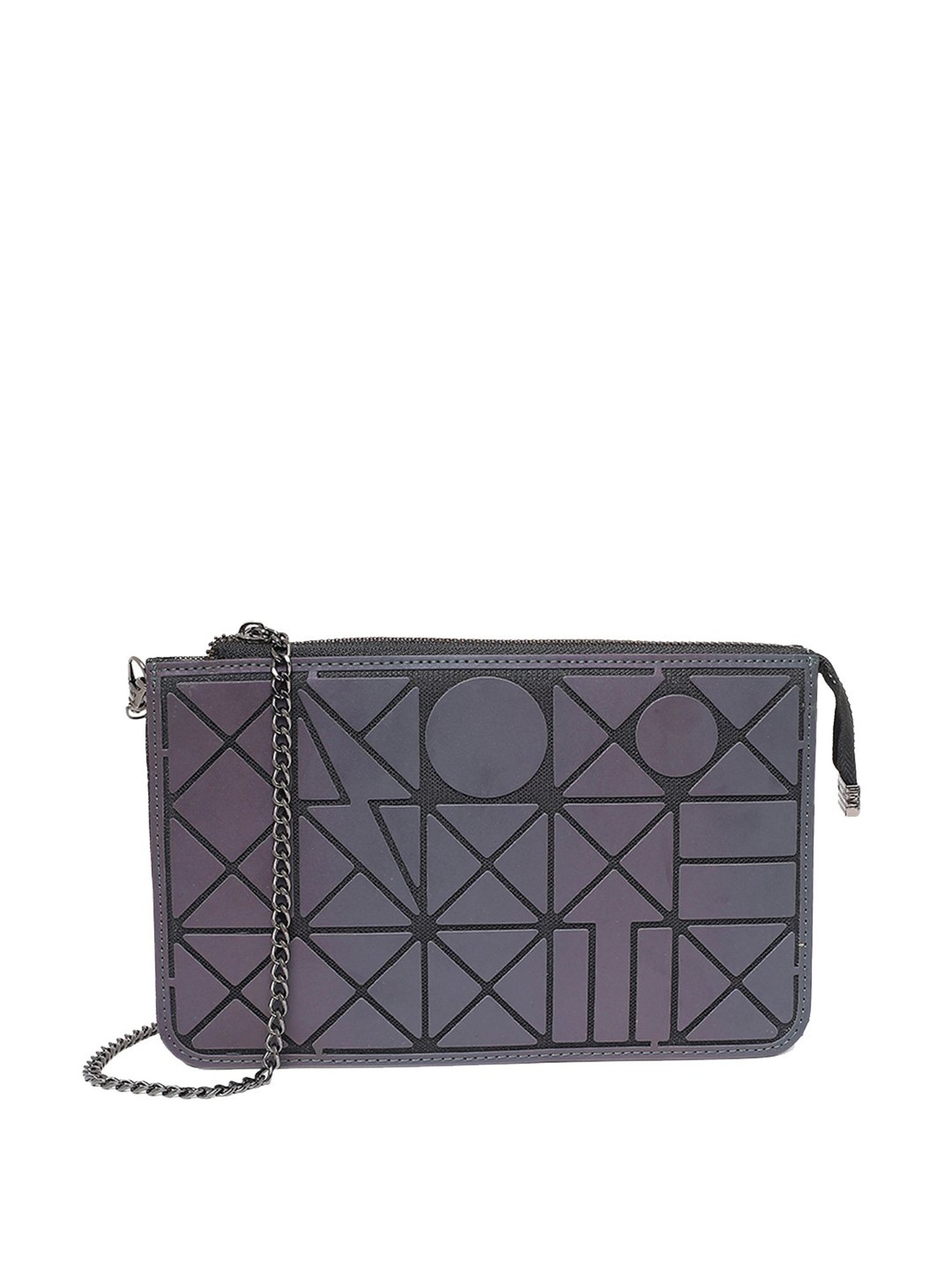 Baomi Purple Textured Medium Sling Handbag