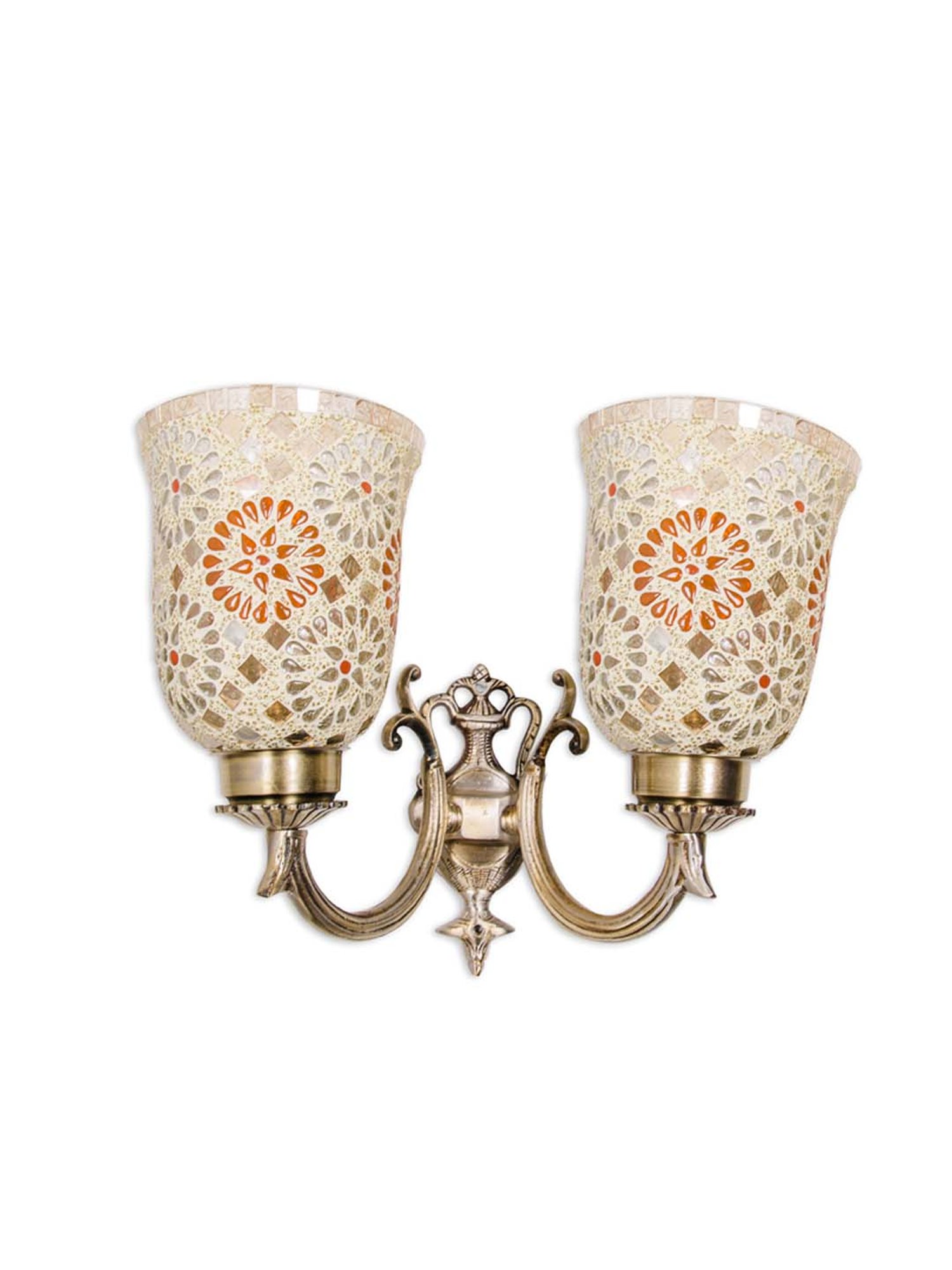 Fos Lighting Antique Brass Usha Double Wall Light (Bulb not included) - Set of 1