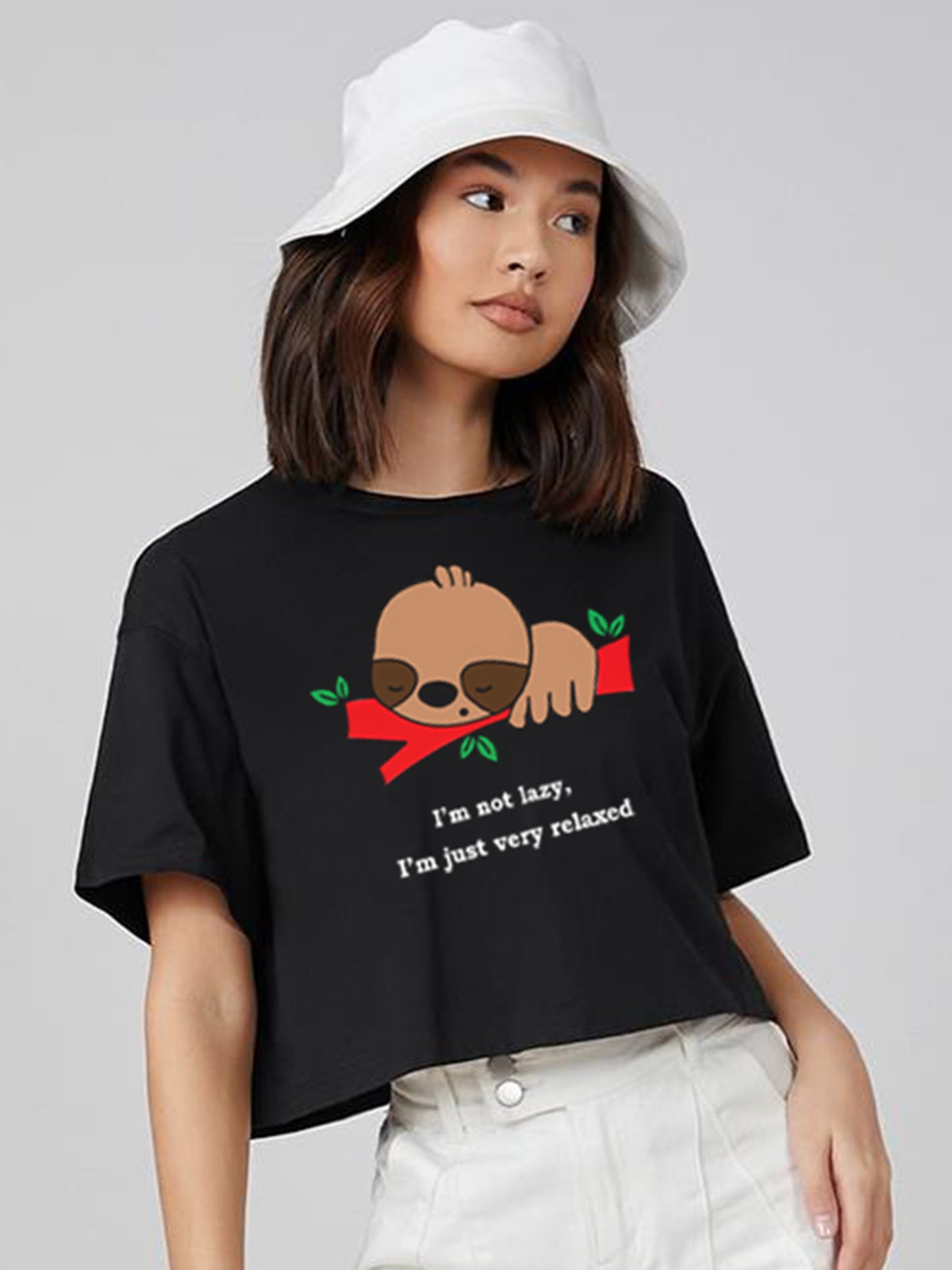 Kotty Black Graphic Print Oversized T-Shirt