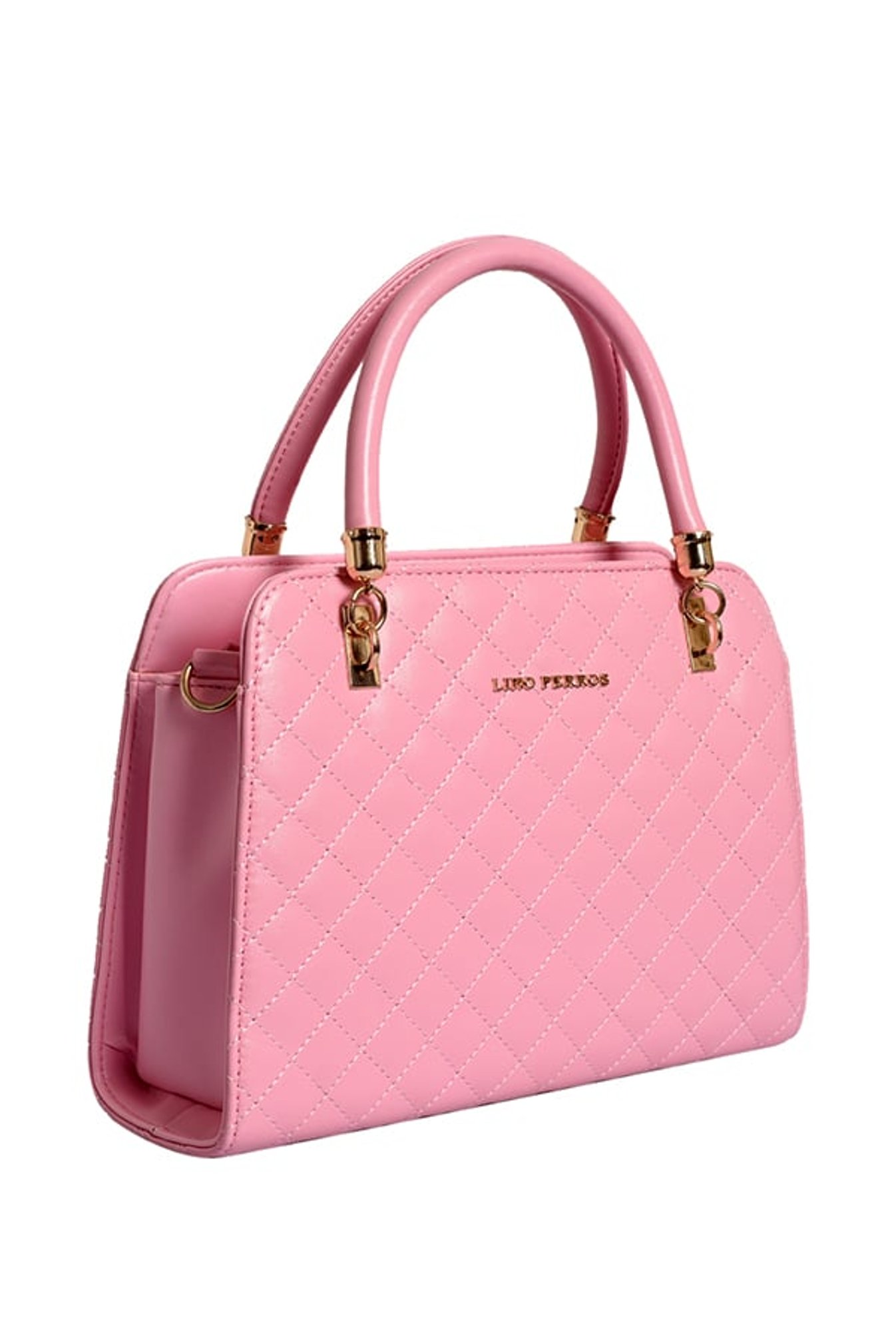 Lino Perros Light Pink Textured Quilted Handbag
