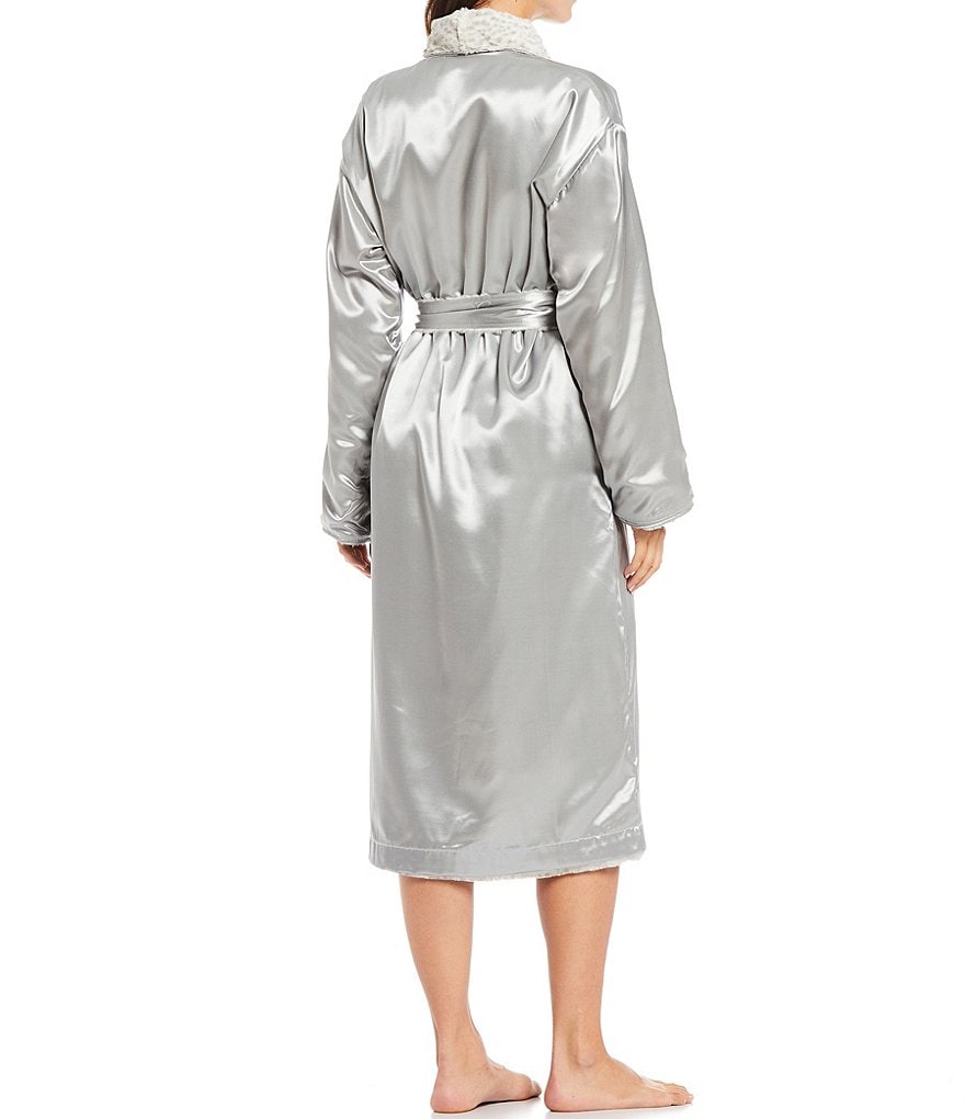Little Giraffe Luxe Satin Snow Leopard Wrap Robe