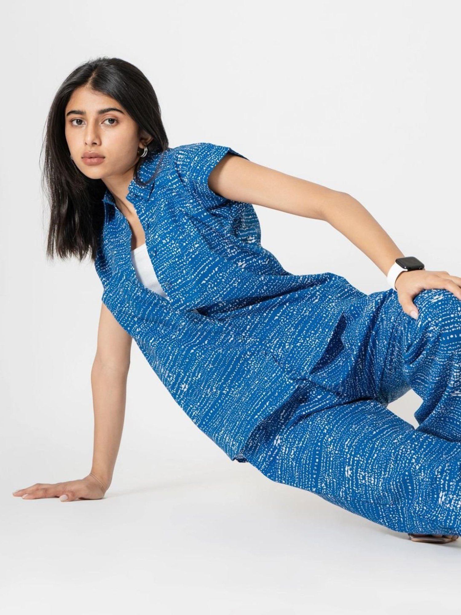 Kameez by Pooja Blue Capsule 24 Digital Print Cotton Shirt and Pant Co-ord Set