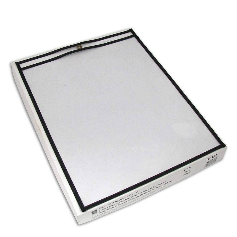 C-Line Stitched Shop Ticket Holders, Both Sides Clear, 12 x 15 Inches, 25 per Box (46125)