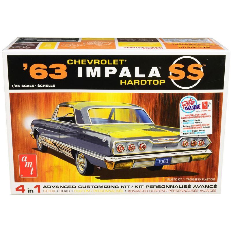 Skill 2 Model Kit 1963 Chevrolet Impala SS Hardtop 4 in 1 Kit 1/25 Scale Model by AMT
