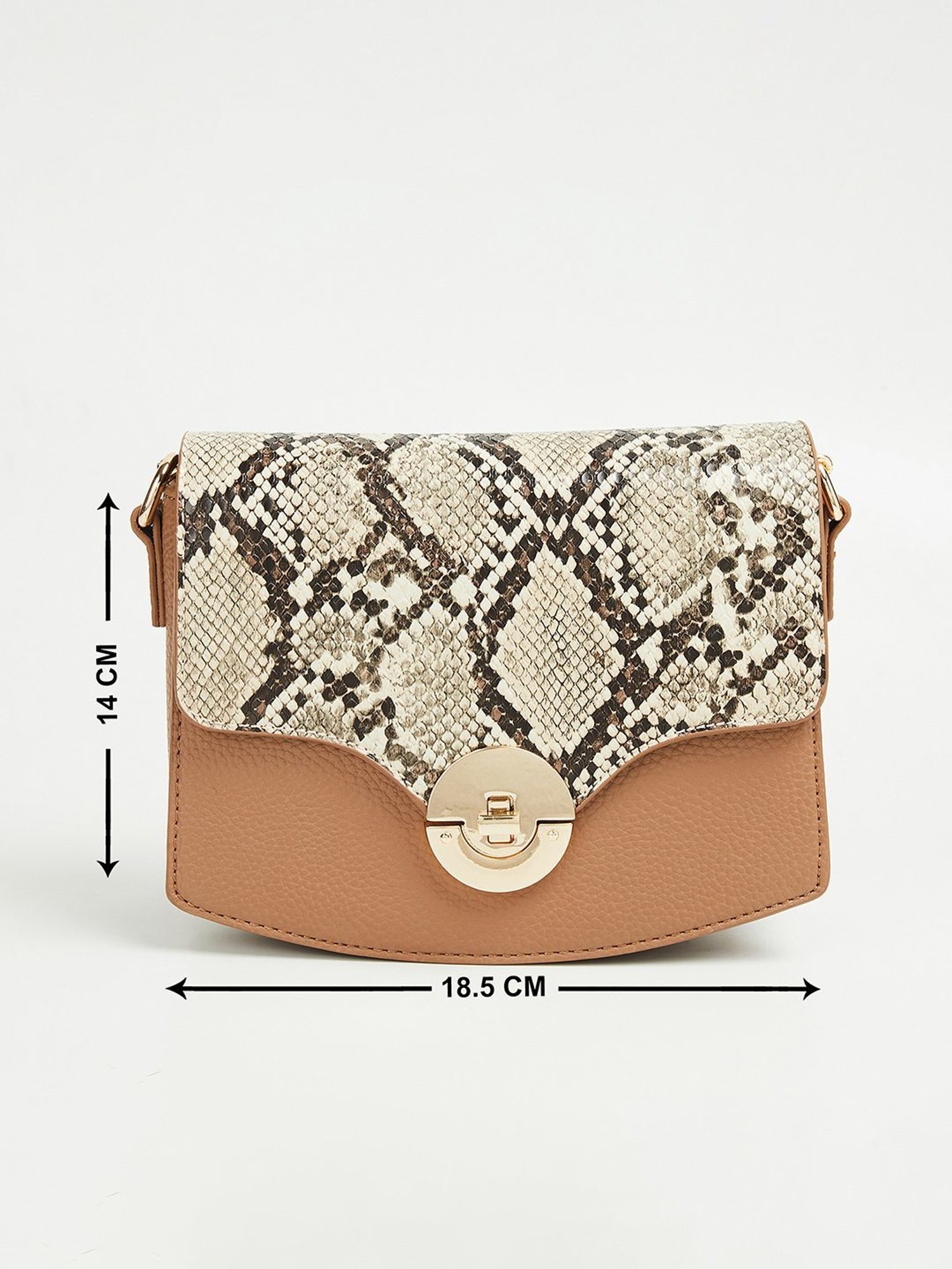 Code by Lifestyle Beige Animal Effect Sling Handbag