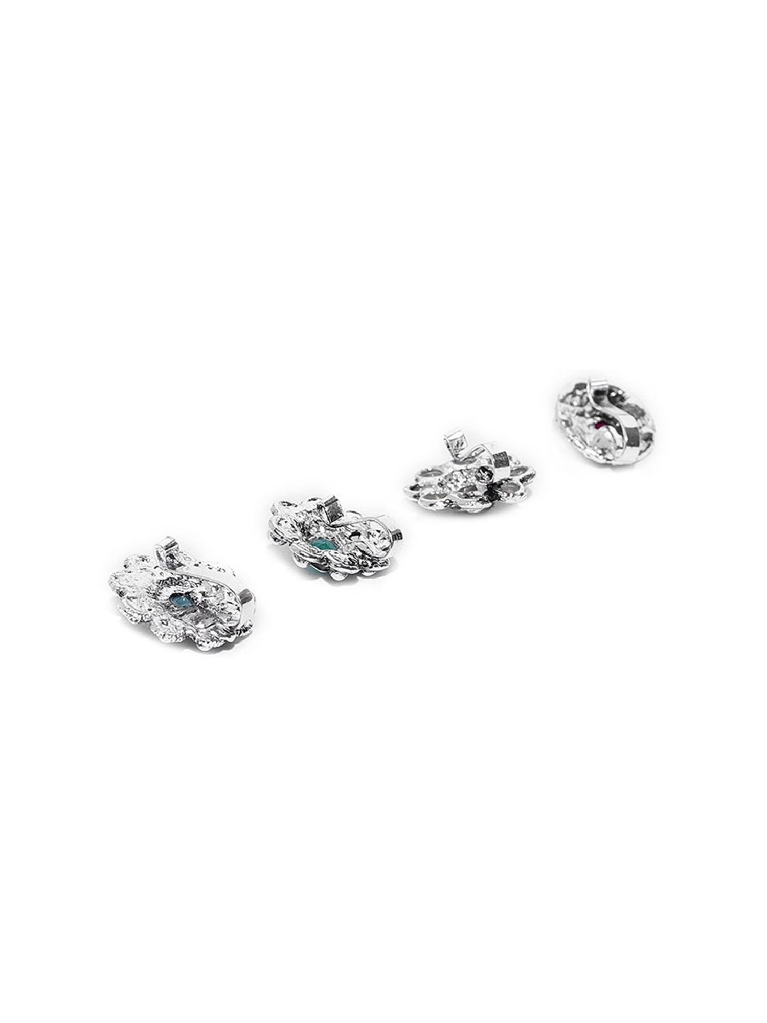 Zaveri Pearls Multicolor Alloy Nose Clip - Set of 4