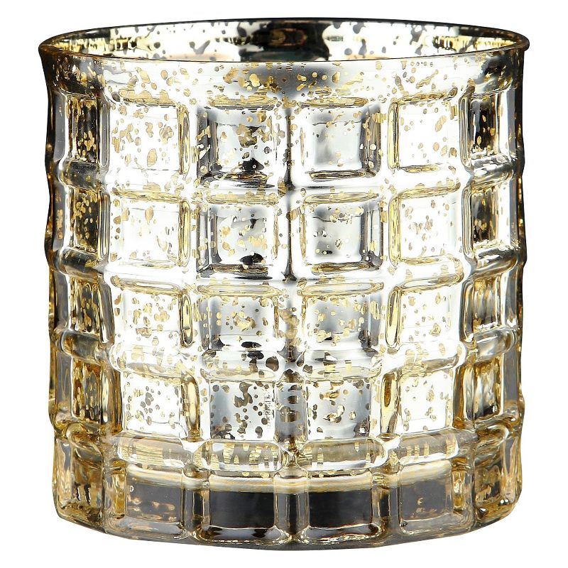 4.5"x5" Gold Glass Vase - Diamond Star