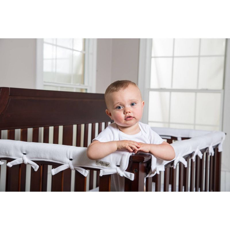 Trend Lab Short Gray Fleece Narrow Crib Rail Cover