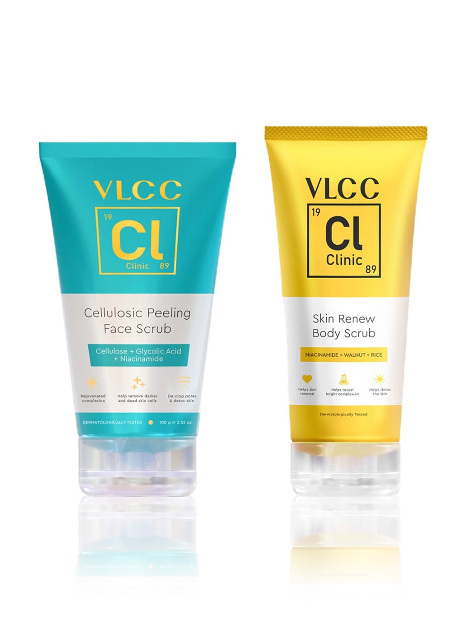 VLCC Clinic Cellulosic Peeling Face Scrub & Skin Renew Body Scrub Combo