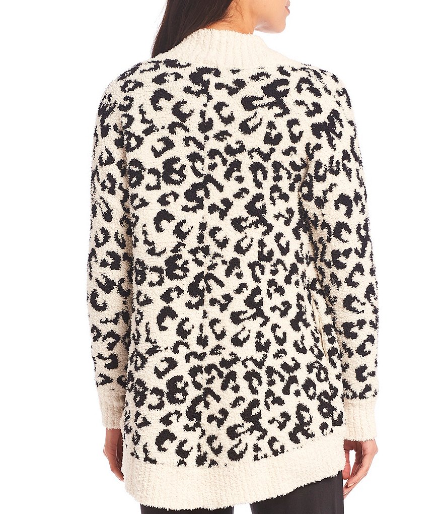 UGG Fremont Fluffy Sweater Knit Leopard Print Slouchy Lounge Cardigan