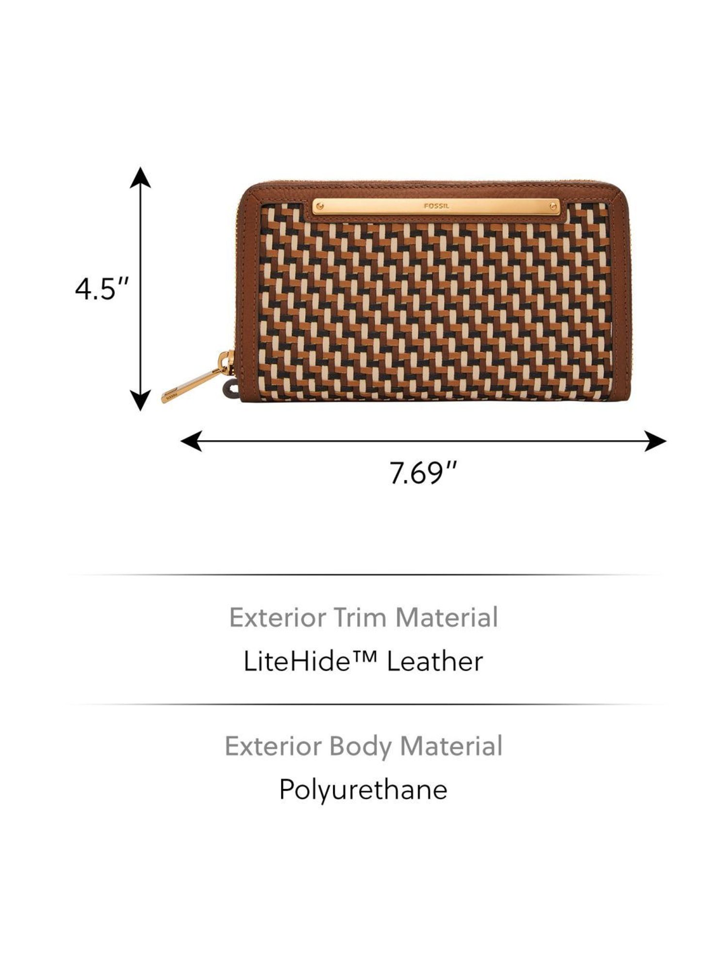 Fossil Brown Textured Zip Around Wallet