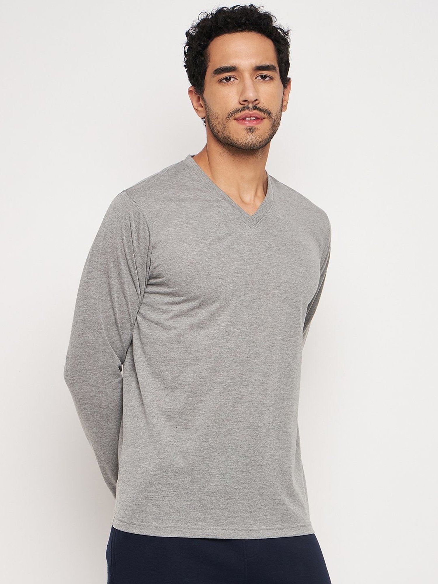 Club York Grey Cotton Regular Fit T-Shirt