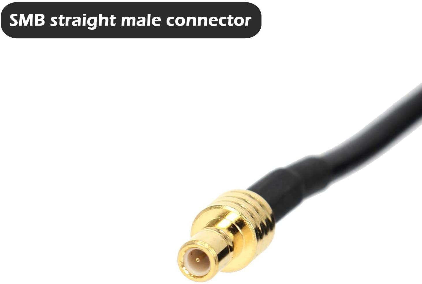 Anina 23' Sirius XM Radio Antenna Coaxial Extension Cable for Home Vehicle Satellite Radio Stereo Receivers Tune Straight SMB Male to Straight SMB Female