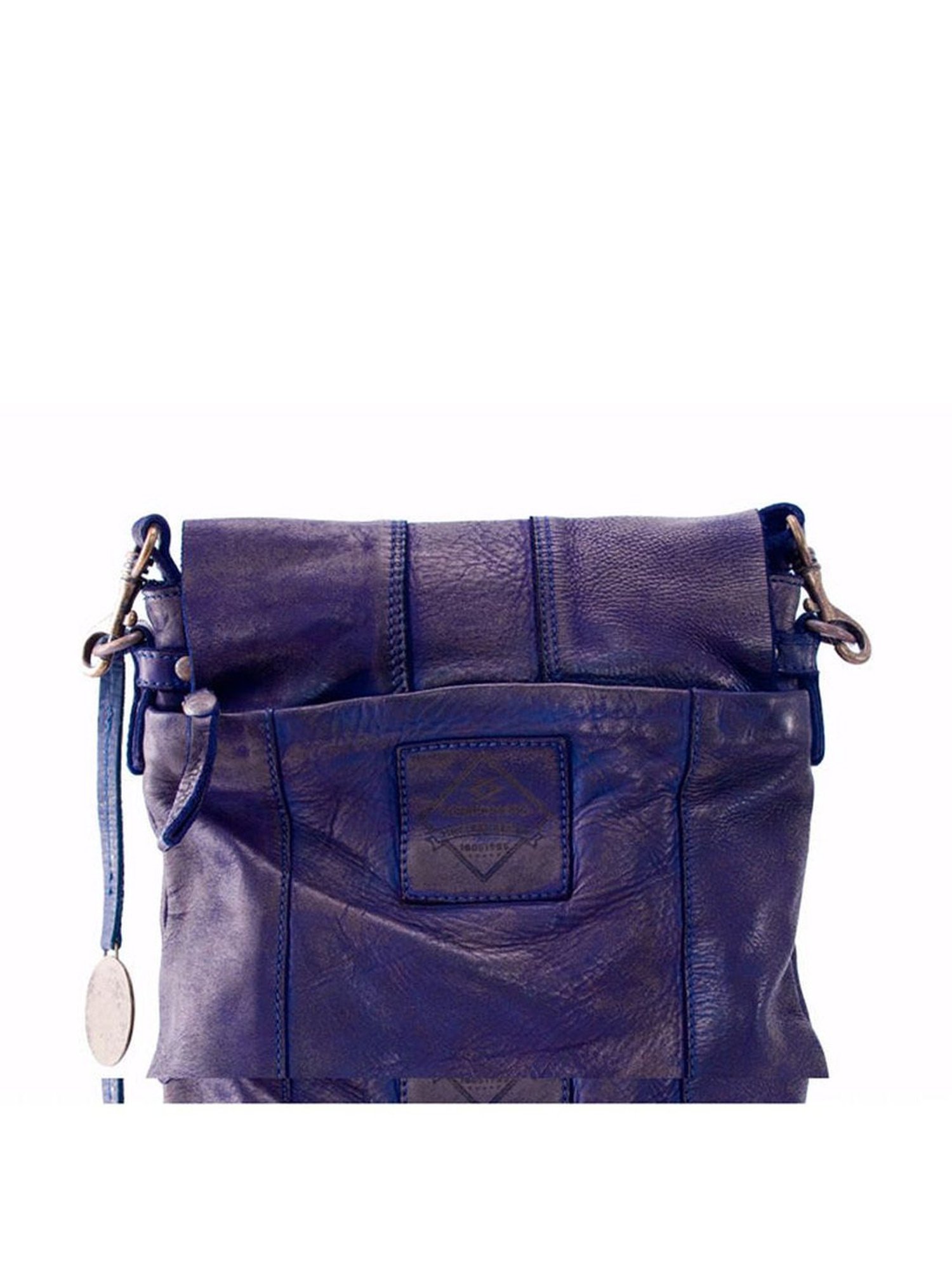 KOMPANERO Adam Blue Leather Solid Cross Body Bag