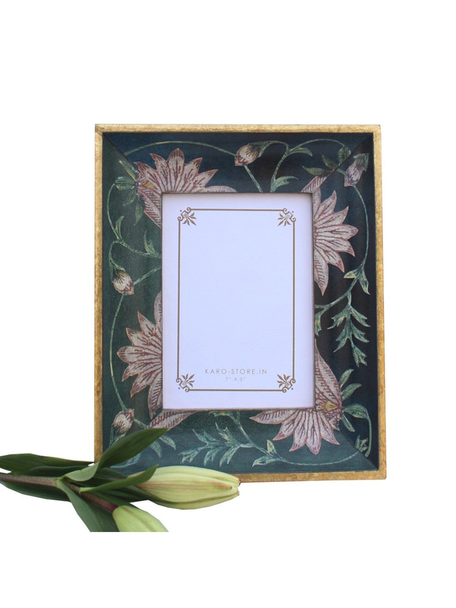 Karo Aafiya Printed Dark Green Wood Photo Frame