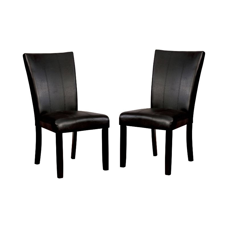 Set of 2 Potello Padded Seat and Back Side Chairs Black - miBasics