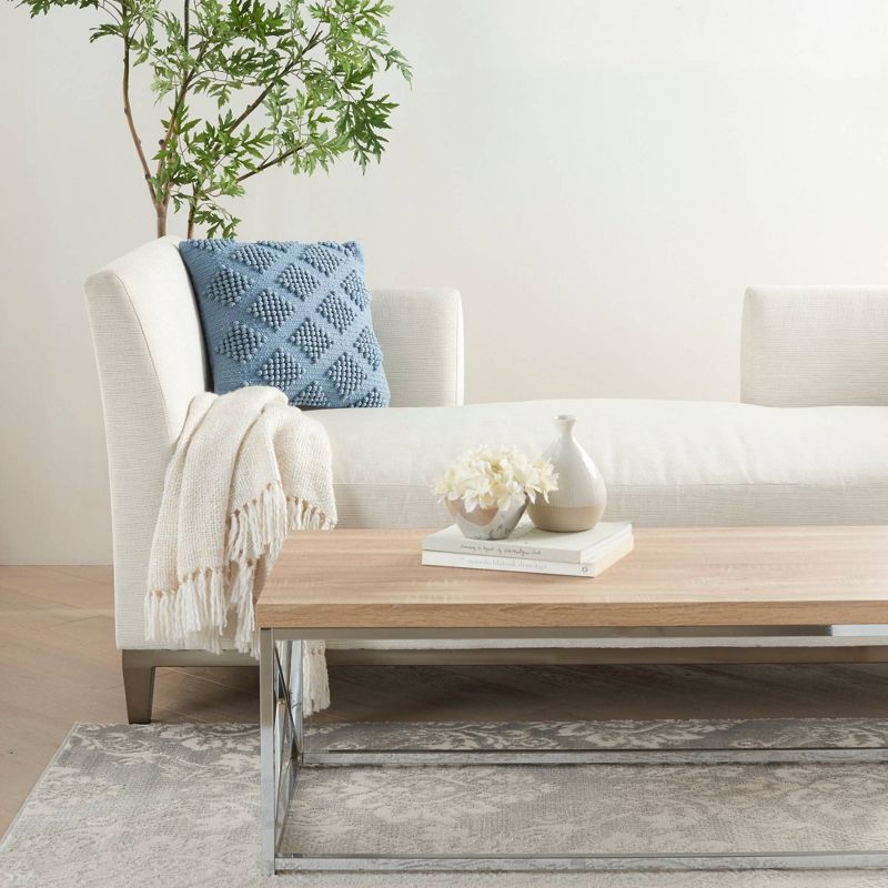 18"x18" Life Styles Woven Diamonds Square Throw Pillow Ocean Blue - Mina Victory