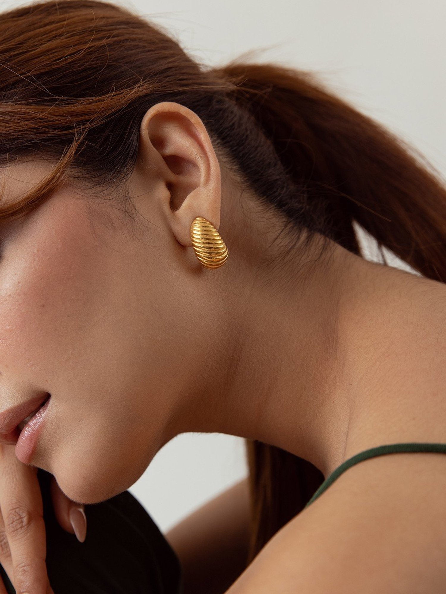 Perfectly Average Small Croissant Earrings