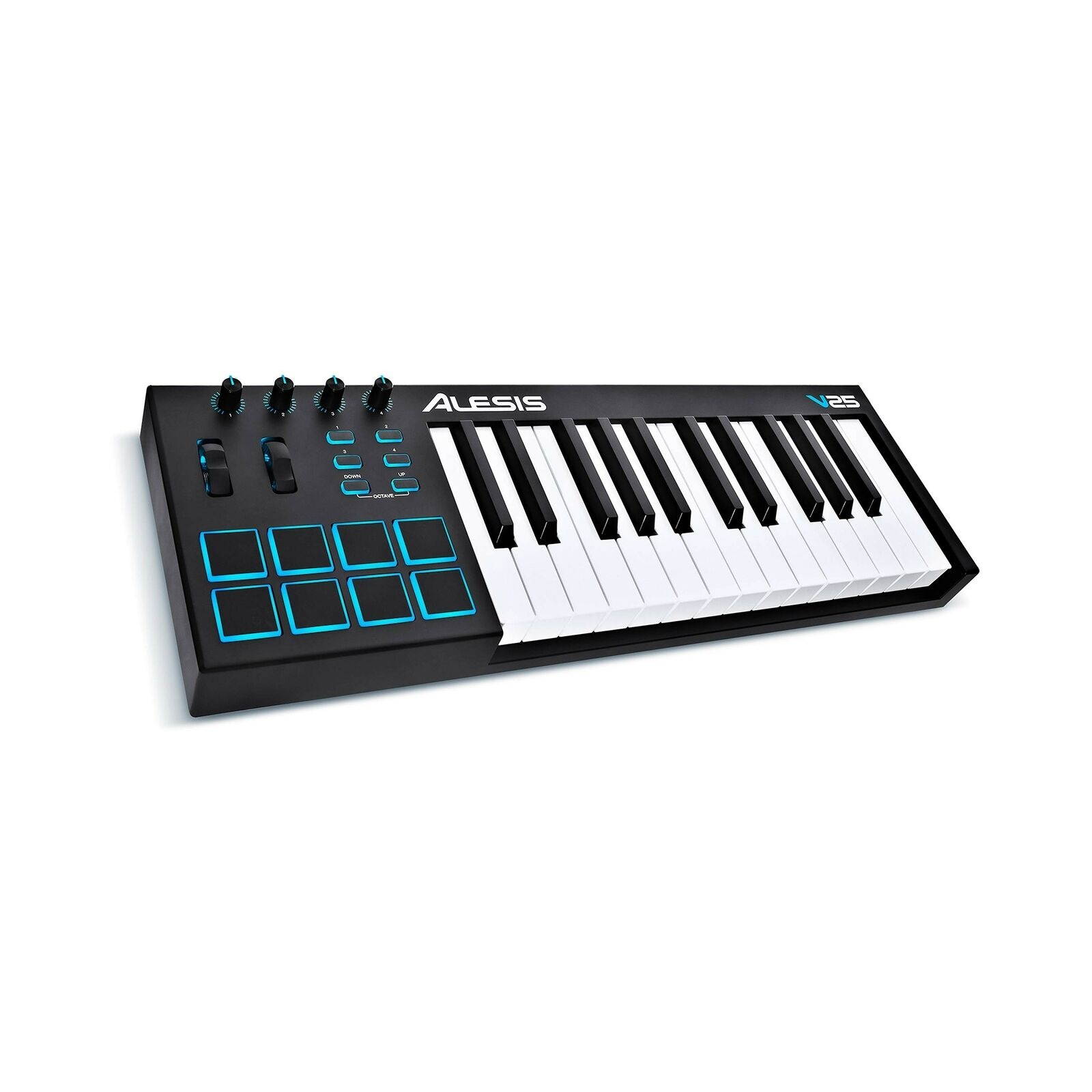 Alesis V25 | 25 Key USB MIDI Keyboard Controller with Backlit Pads, 4 Assigna...
