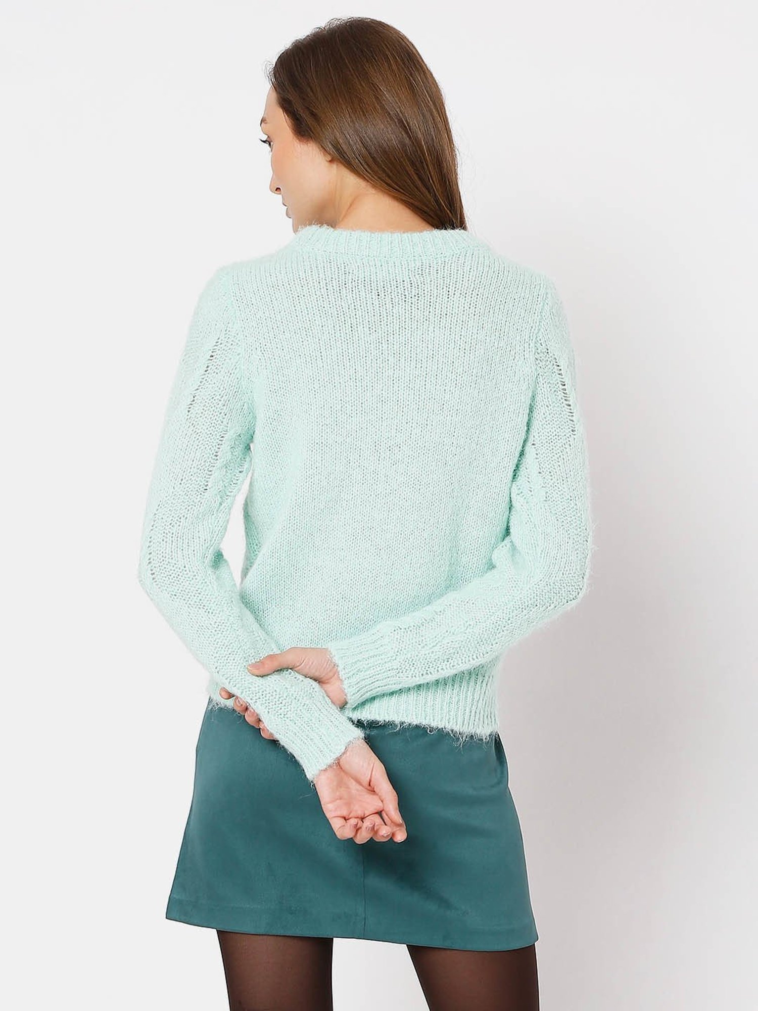 Vero Moda Mist Green Textured Sweater