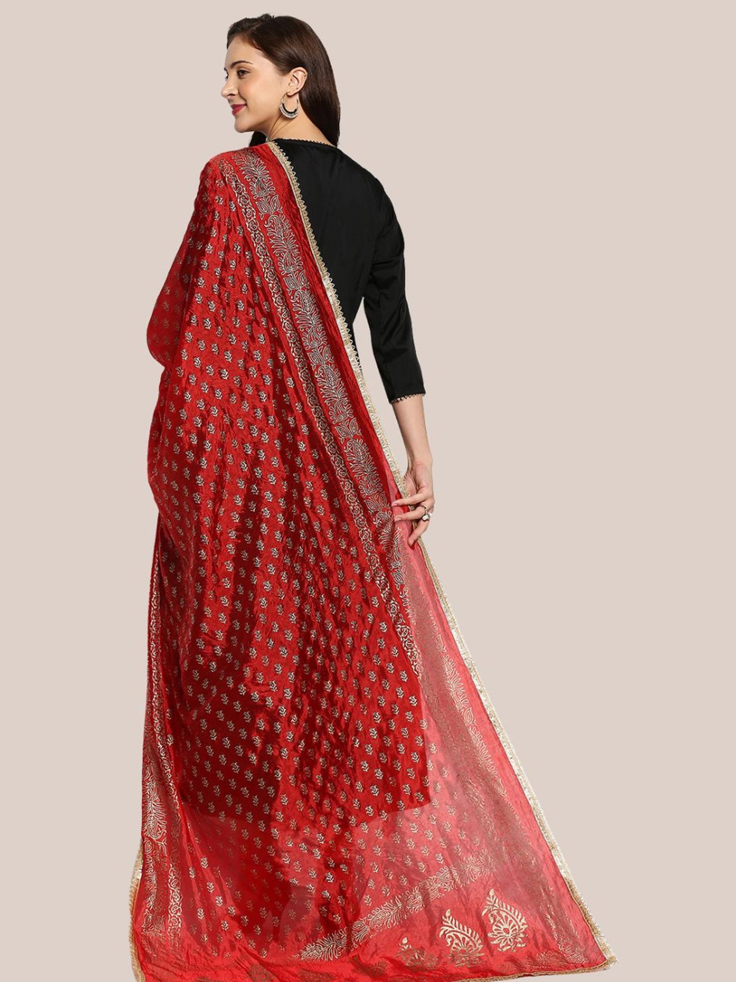 Dupatta Bazaar Red Zari Work Dupatta