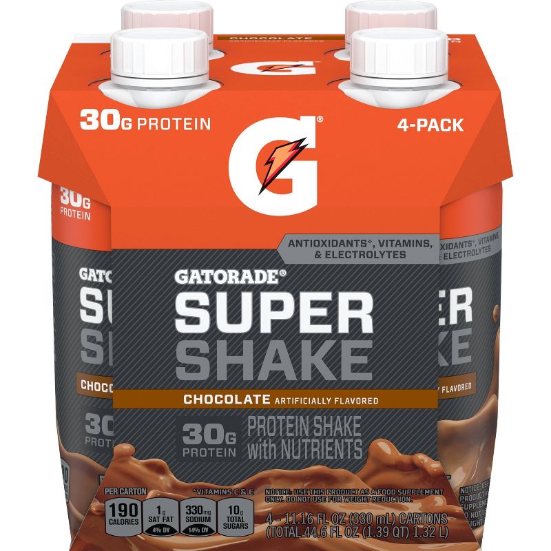Gatorade Super Shake Ready-to-Drink Protein - Chocolate - 4pk/11.16 fl oz Bottles