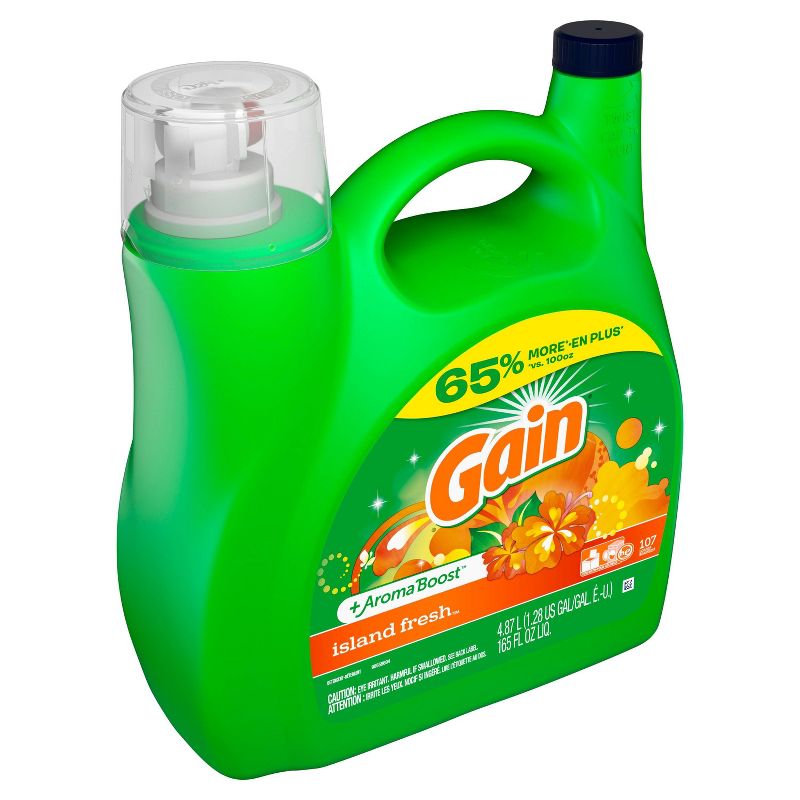 Gain Island Fresh Scent HE Compatible Liquid Laundry Detergent - 165 fl oz