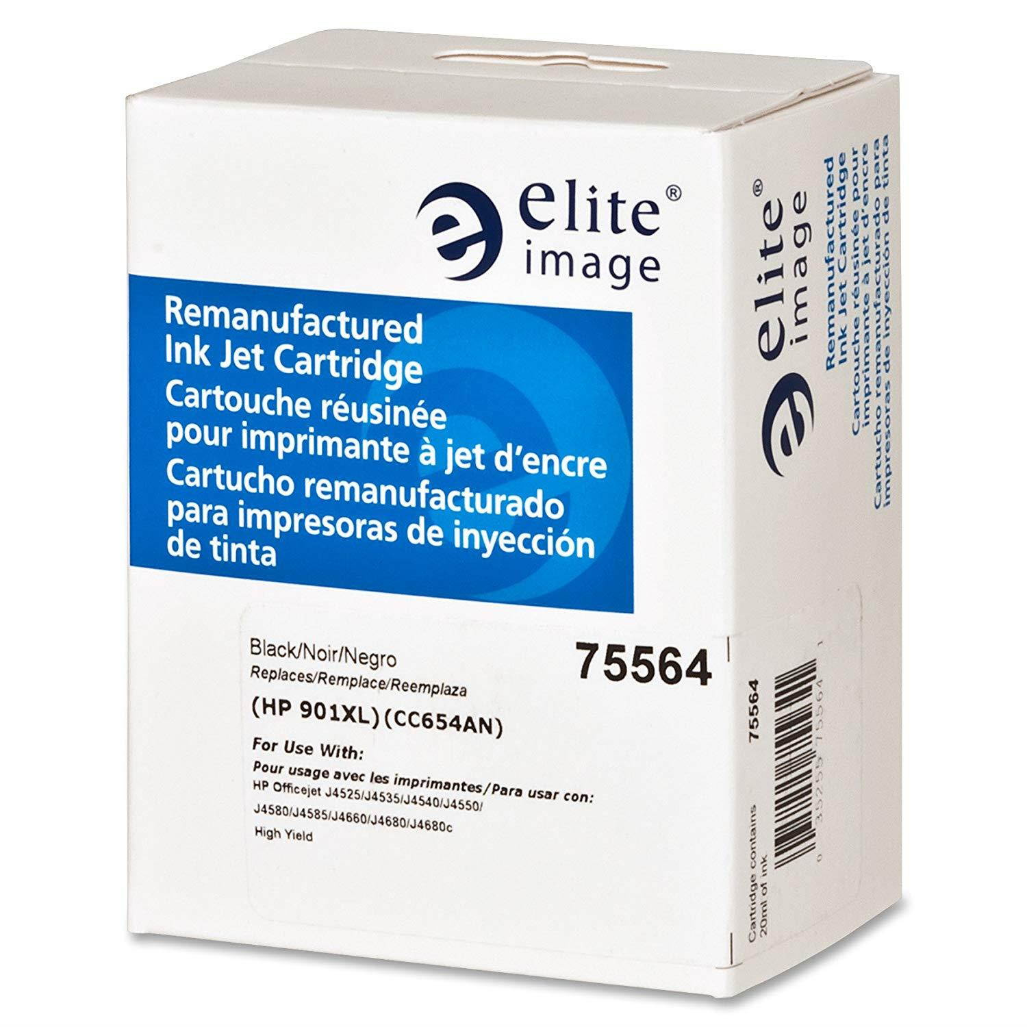 Elite Image ELI75564 Compatible Ink-Jet Replaces HP CC654AN (901XL), Black