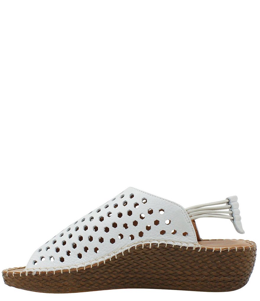 L'Amour Des Pieds Yizzy Perforated Leather Slingback Wedges
