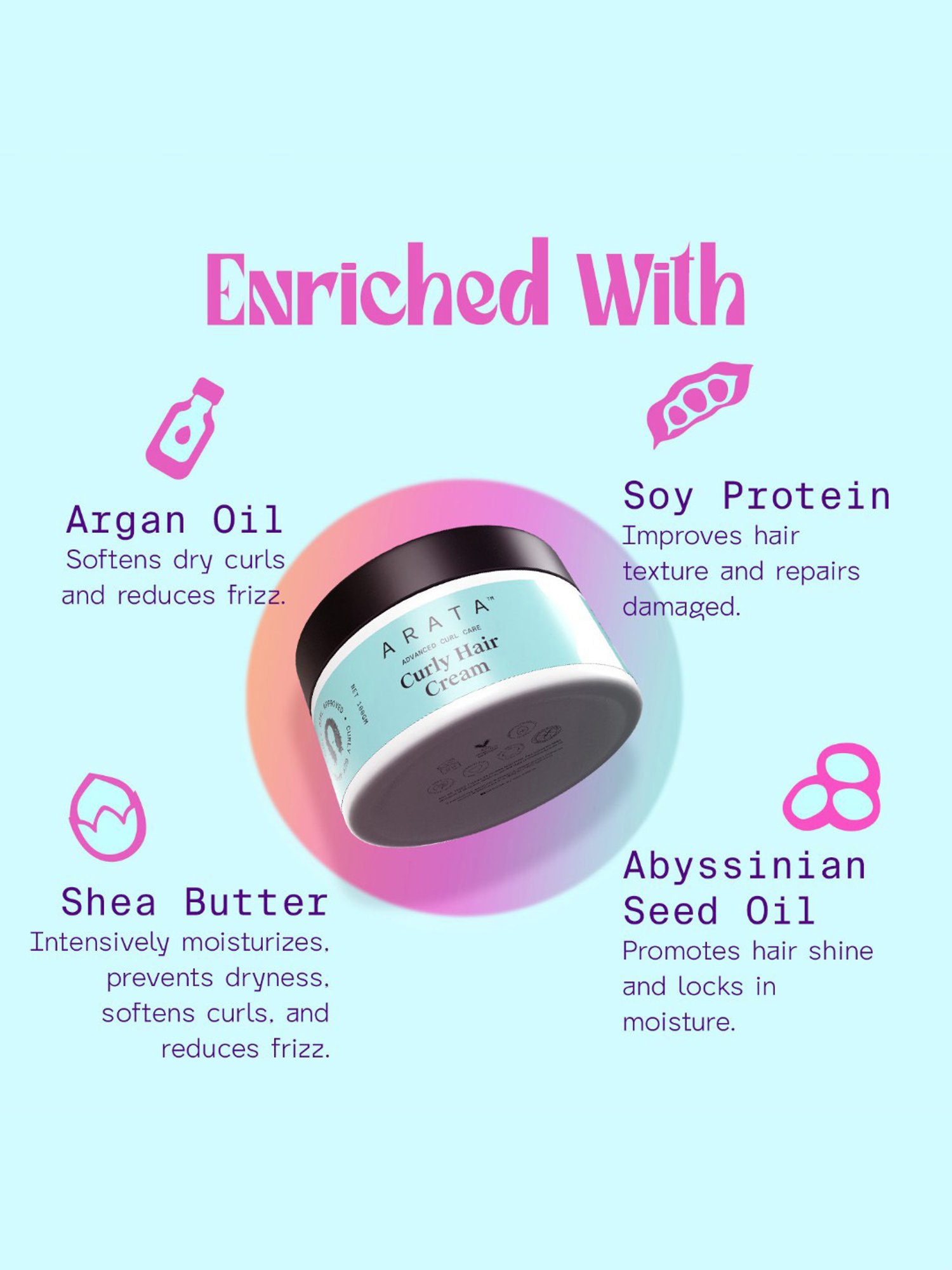 Arata Advanced Curl Care Hair Cream - 100 gm