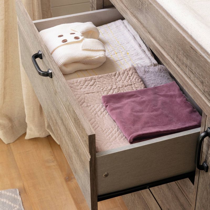 Hankel Changing Table - Pure White and Weathered Oak - South Shore