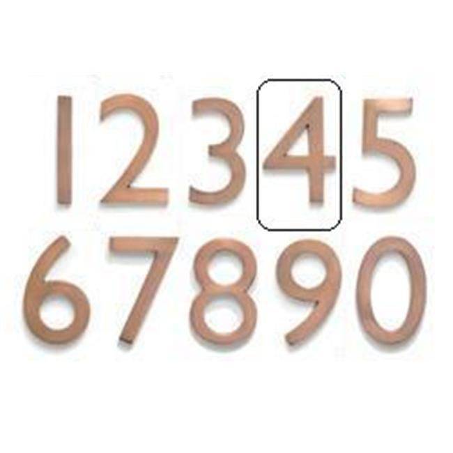 Architectural Mailboxes 3582AC-4 Solid Cast Brass 4 inch Floating House Number Antique Copper "4"
