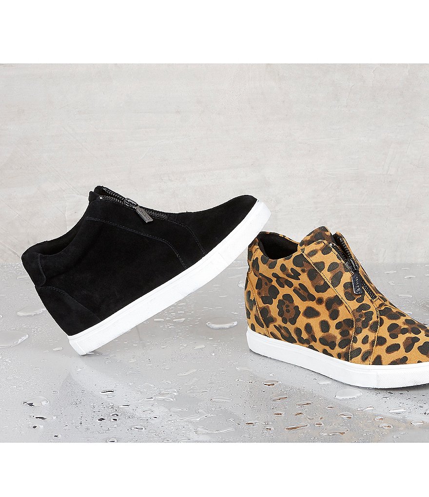 Donald Pliner Pelham Neoprene Mixed Leather Slip-On Wedge Sneakers