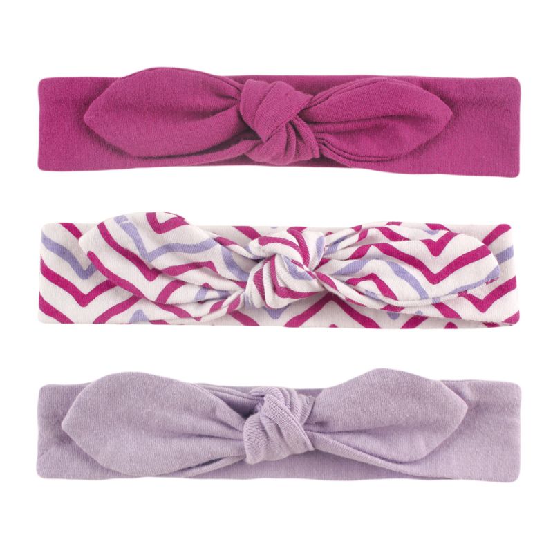 Yoga Sprout Baby and Toddler Girl Cotton Headbands 3pk, Lotus, 12-24 Months
