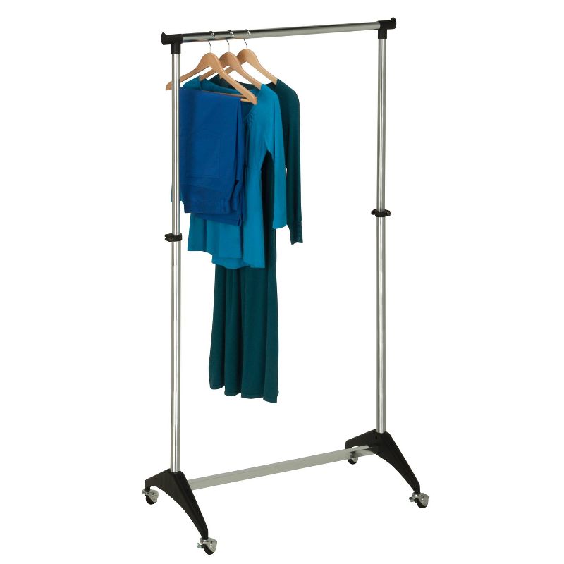 Honey-Can-Do Adjustable Rolling Garment Rack - Chrome