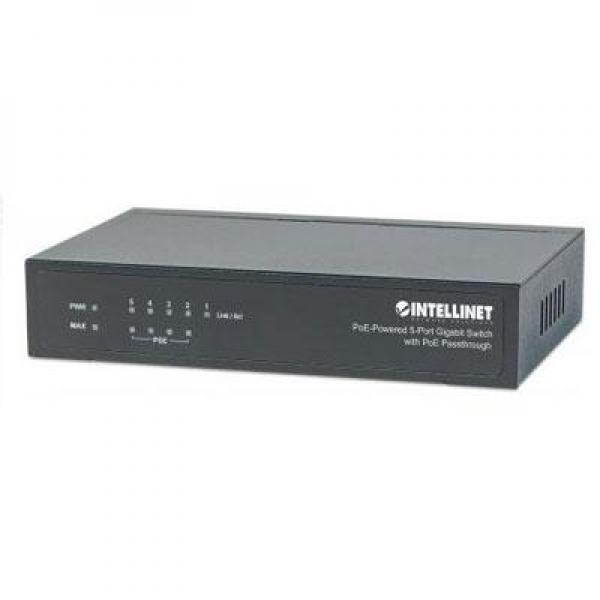 Intellinet PoE-Powered 5-Port Gigabit Switch with PoE Passthrough