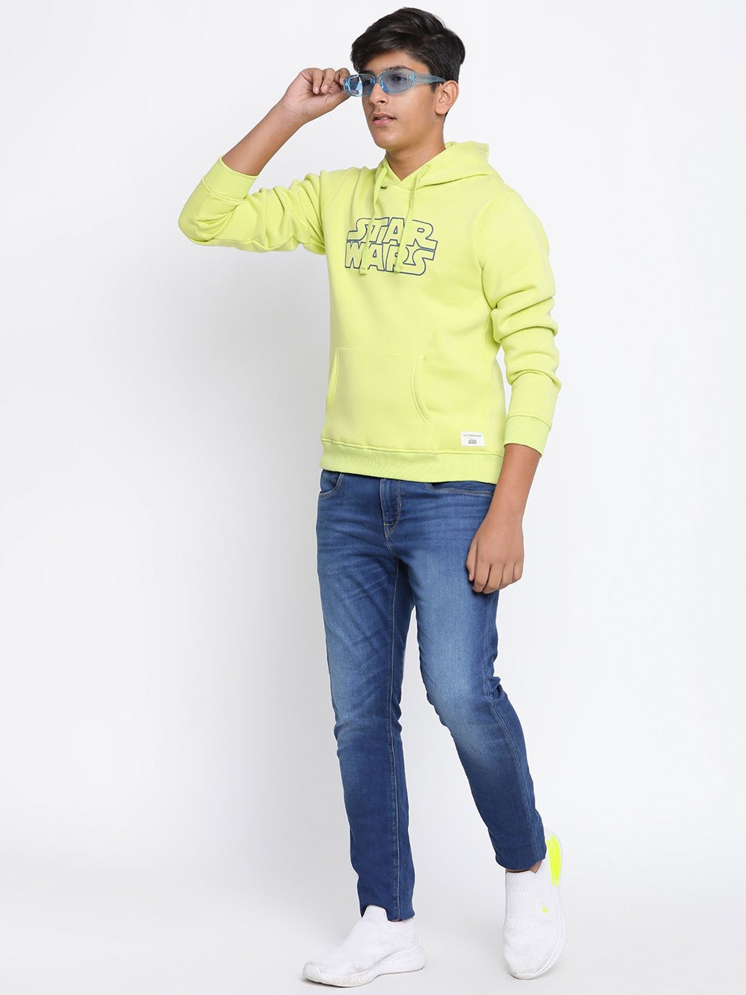 Lil Tomatoes Kids Neon Green Graphic Print Full Sleeves Sweatshirt