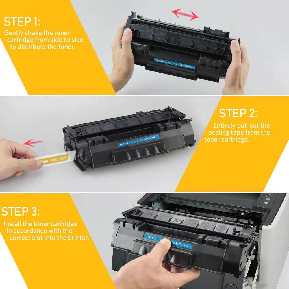 V4INK Compatible 49A 53A Toner Cartridge Replacement for HP Q5949A Q7553A for use with HP Laserjet 1320 1320n P2015dn P2015 P2015n 3390 3392 1160 P2014 M2727nf MFP Printer (Black,2 Packs)