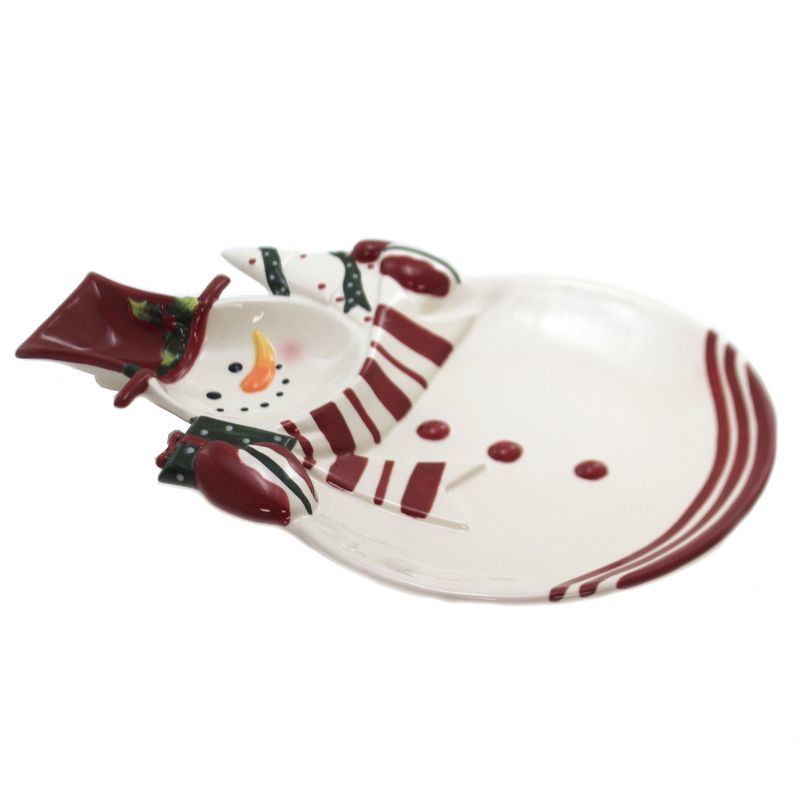 Tabletop 15.5" Snowman Serving Platter Christmas Present Tree Cosmos Gifts Corp.  -  Serving Platters