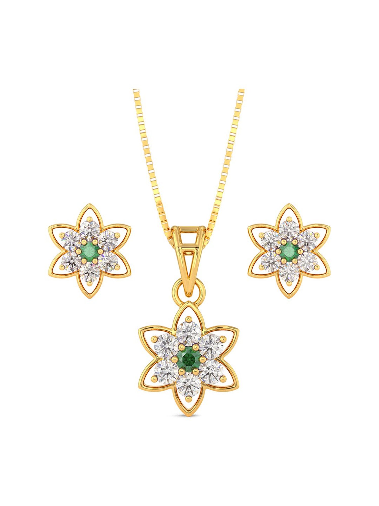 Joyalukkas 22k Gold Floral Pendant Set for Women