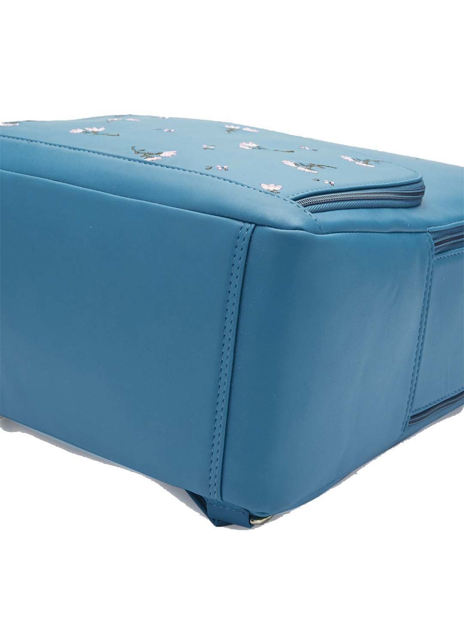 Caprese Adah Blue Embroidered Large Backpack