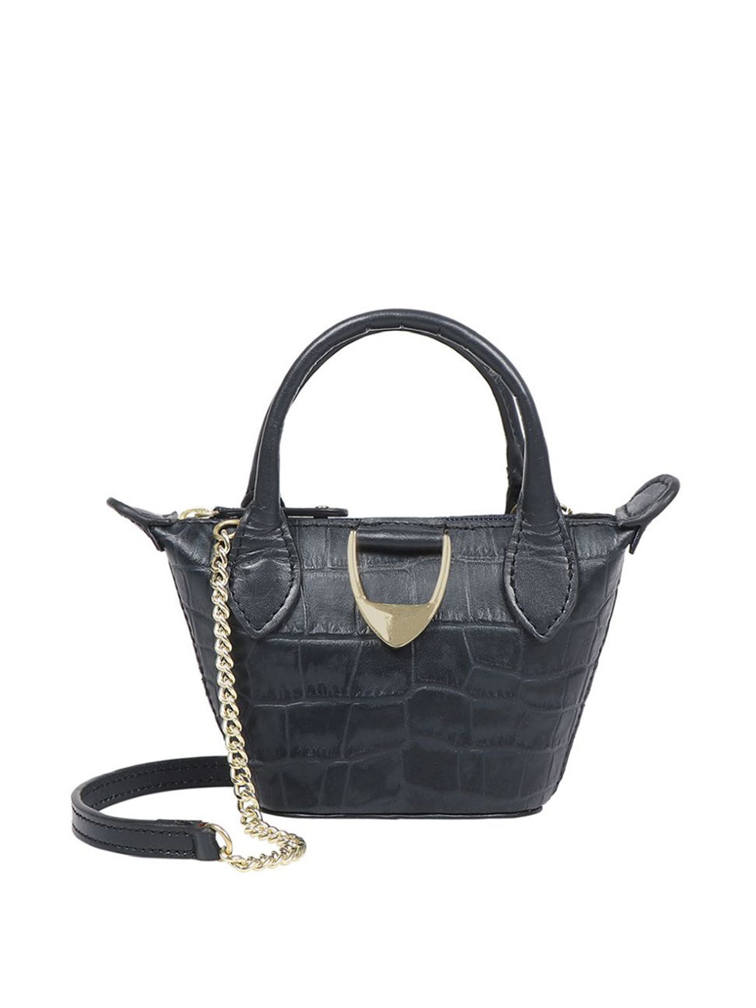 Hidesign Rosario 04 Blue Leather Textured Handbag