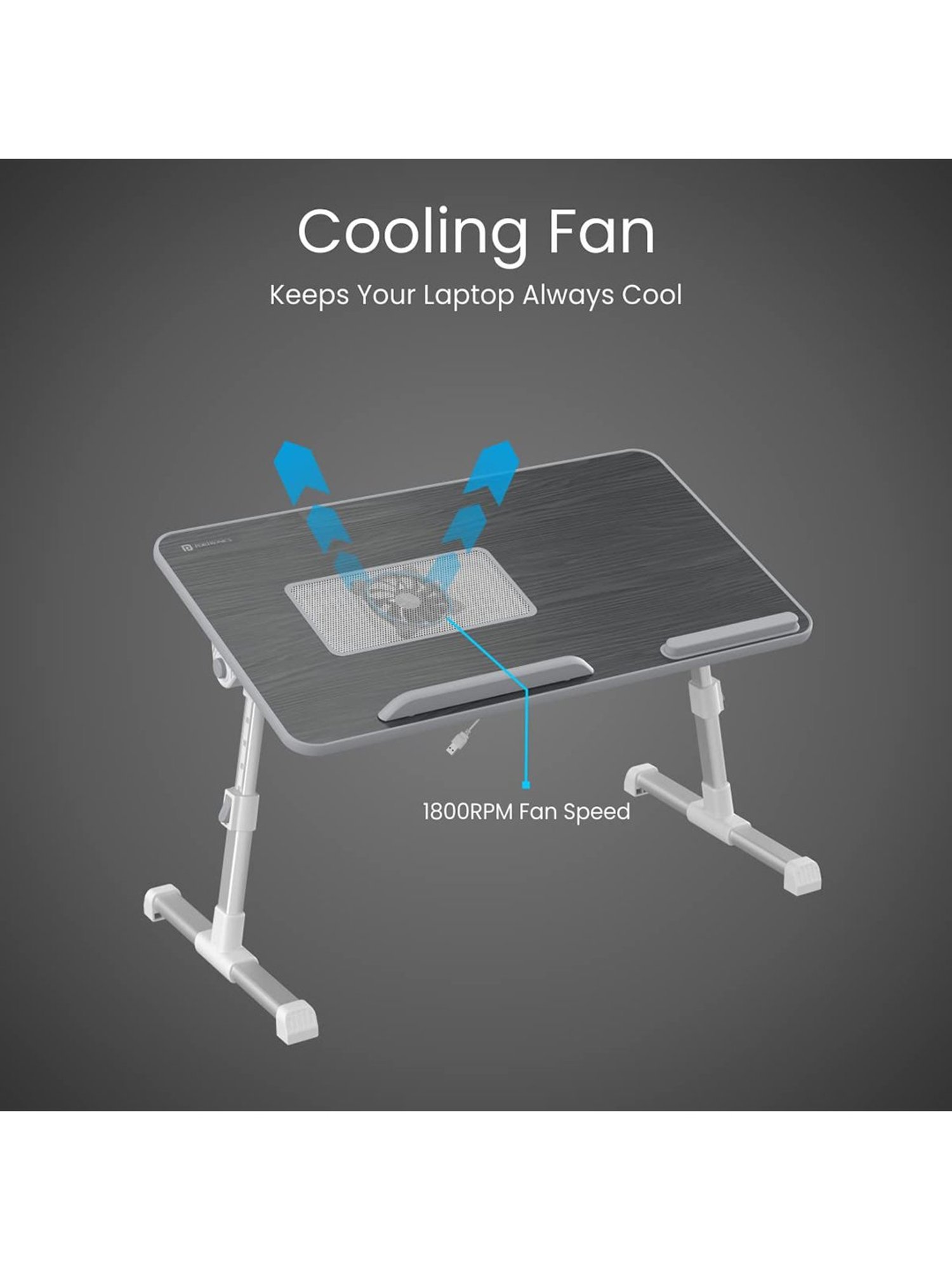 Portronics My Buddy Plus POR-1380 Portable Laptop Stand with Cooling Fan (Black)