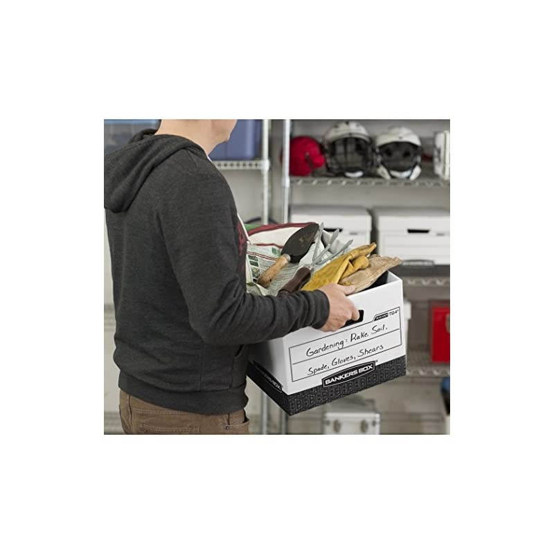 R-KIVE Heavy-Duty Storage Boxes, FastFold, Lift-Off Lid, Letter/Legal - 12-Pack