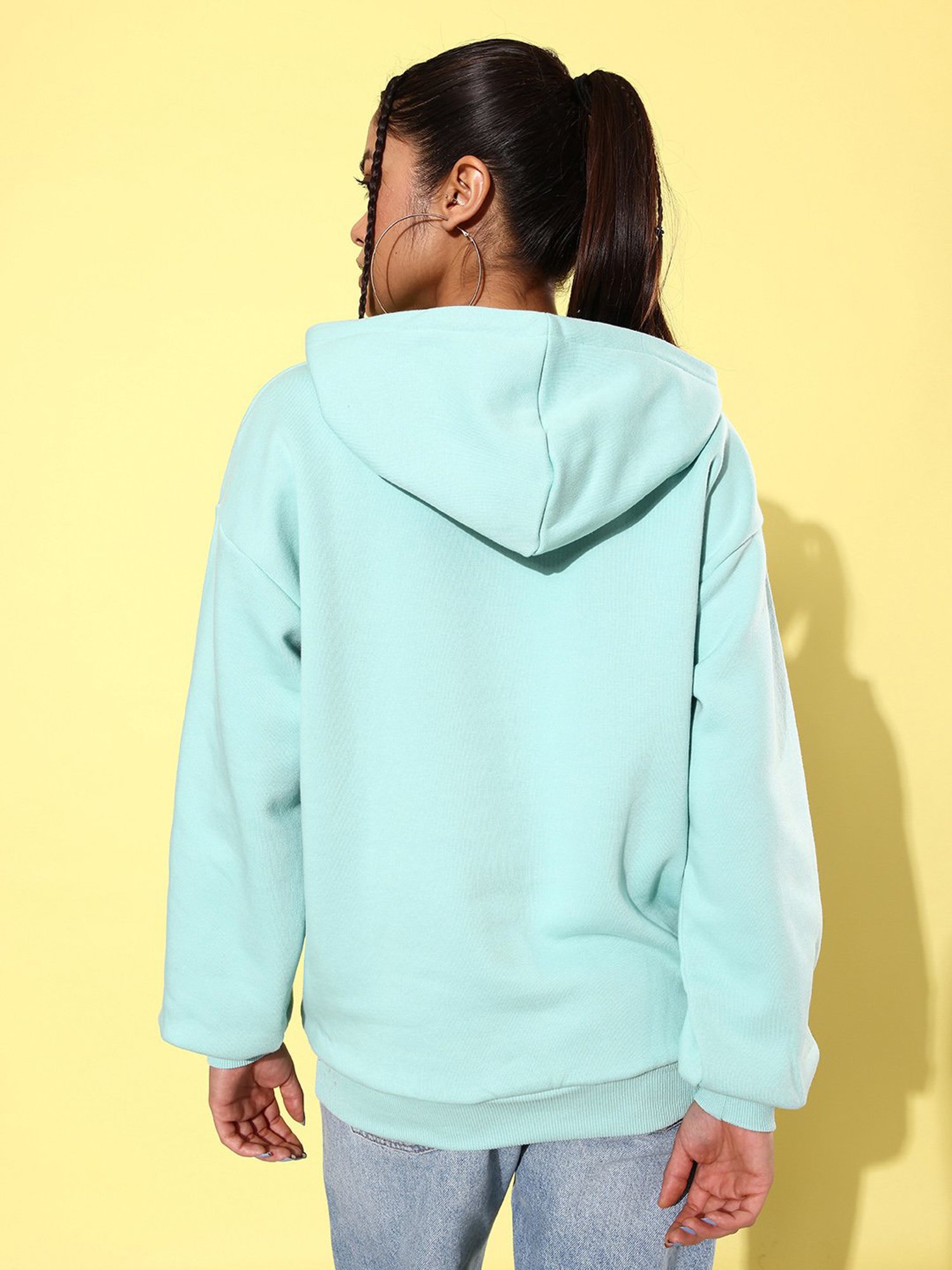 Difference of Opinion Turquoise Fleece Graphic Print Oversized Sweatshirt