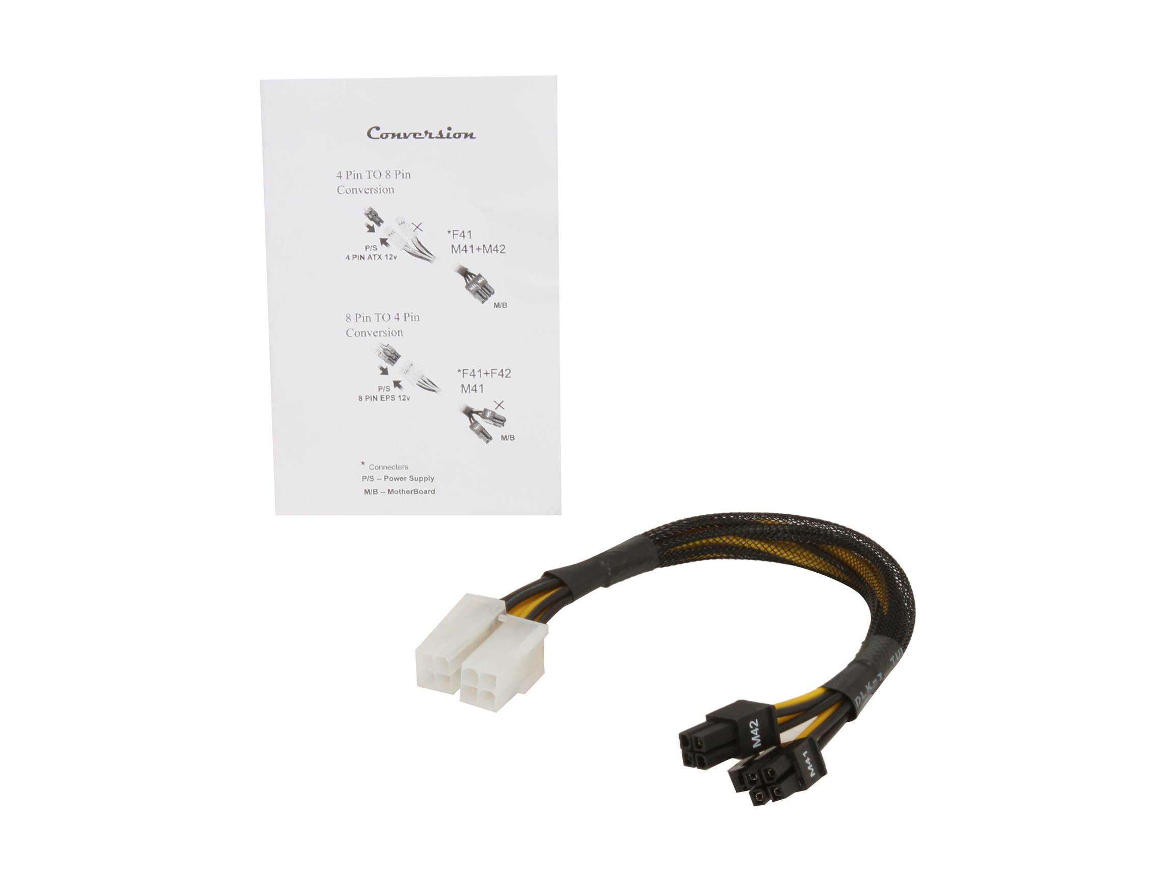 Athena Power CABLE-M204M204F 10 in. Extension & Conversion Four-In-One
