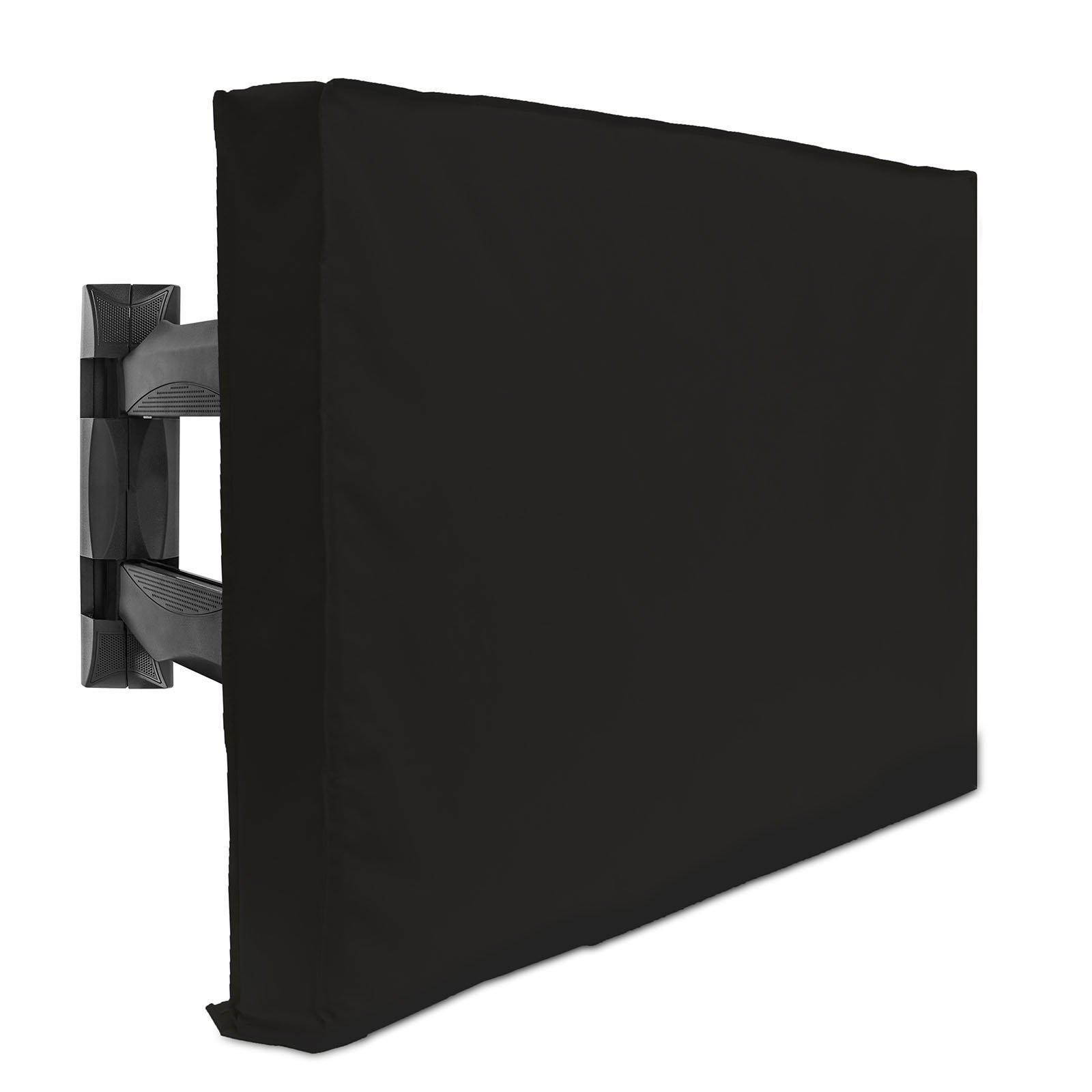 Outdoor TV Cover - 46" Model For 44" - 47" Flat Screens - Slim Fit - Weatherproof Weather Dust Resistant Television Protector - Black