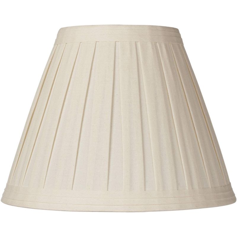 Springcrest Set of 2 Creme Linen Box Pleat Lamp Shades 7x14x11 (Spider)