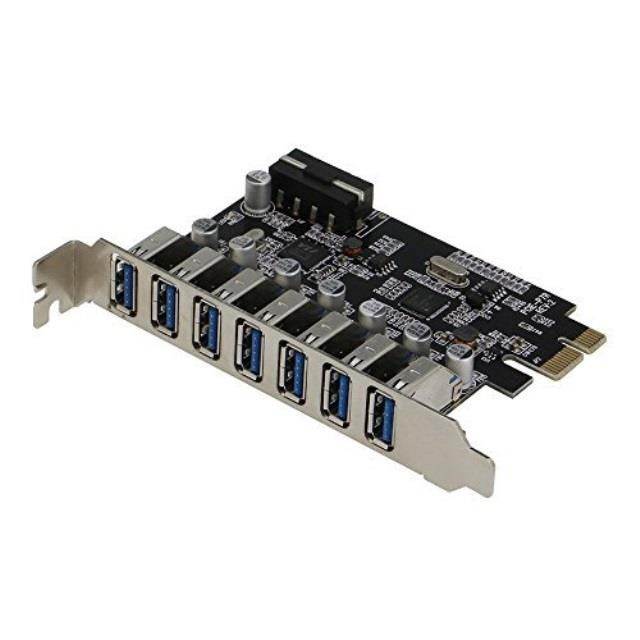 Sedna - PCIE  7 Port USB 3.0 Adapter Card ( 7 External Ports ) with Molex Power Connector ( NEC Host Controller )