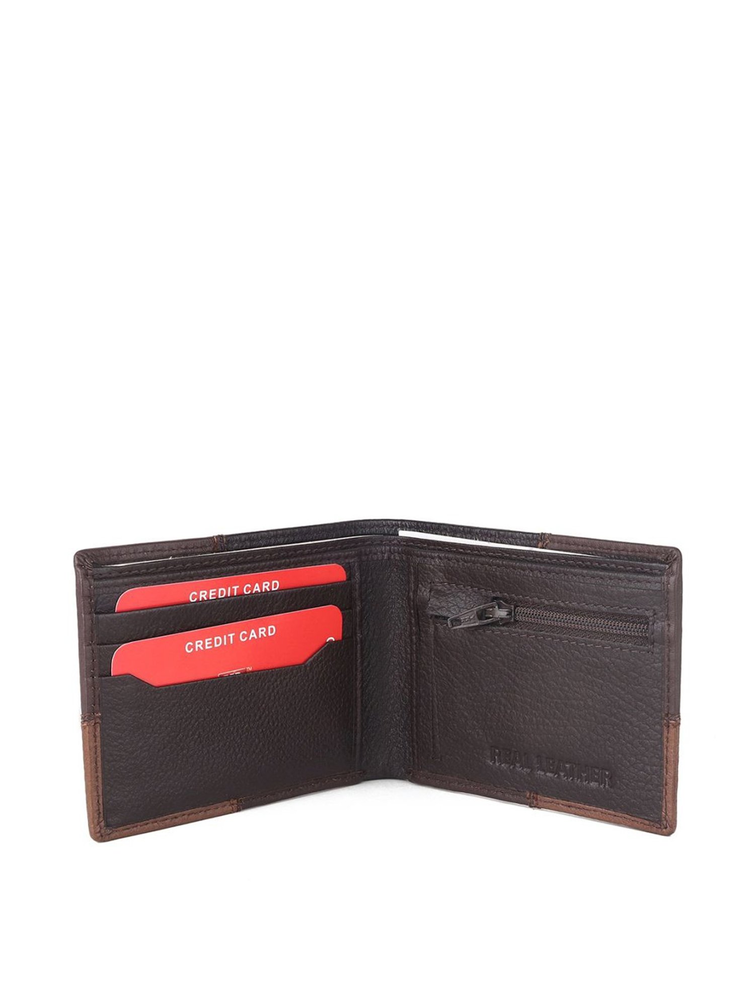 Red Chief Brown Leather Color Block Bi-Fold Wallet